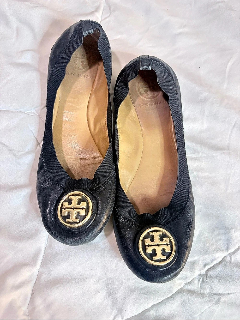 Tory Burch Ballet Flat Black Leather Flats